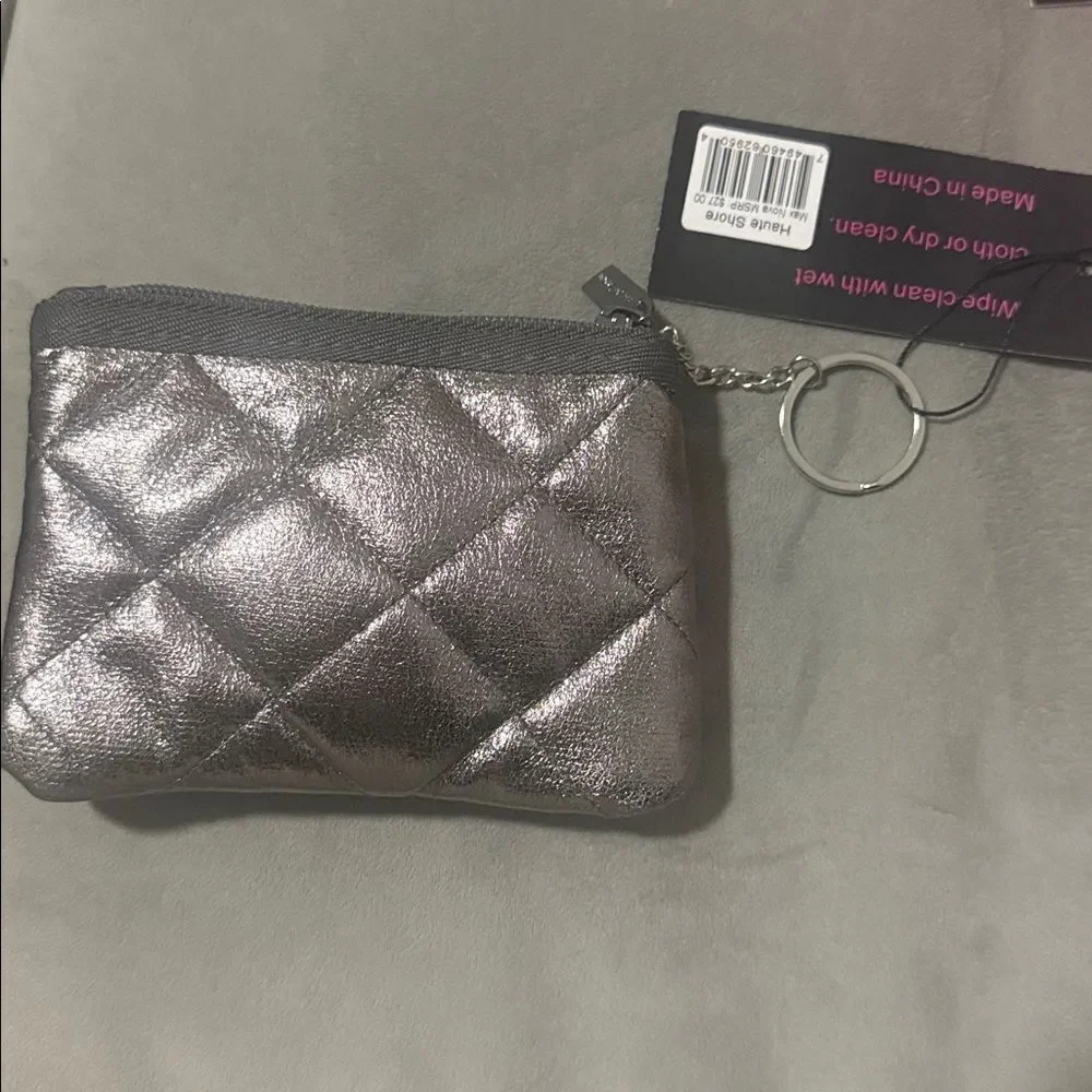 Small Key Chain Wallet - Quilted Puffer Wallet - Zipper - NWT - Keyring Attached